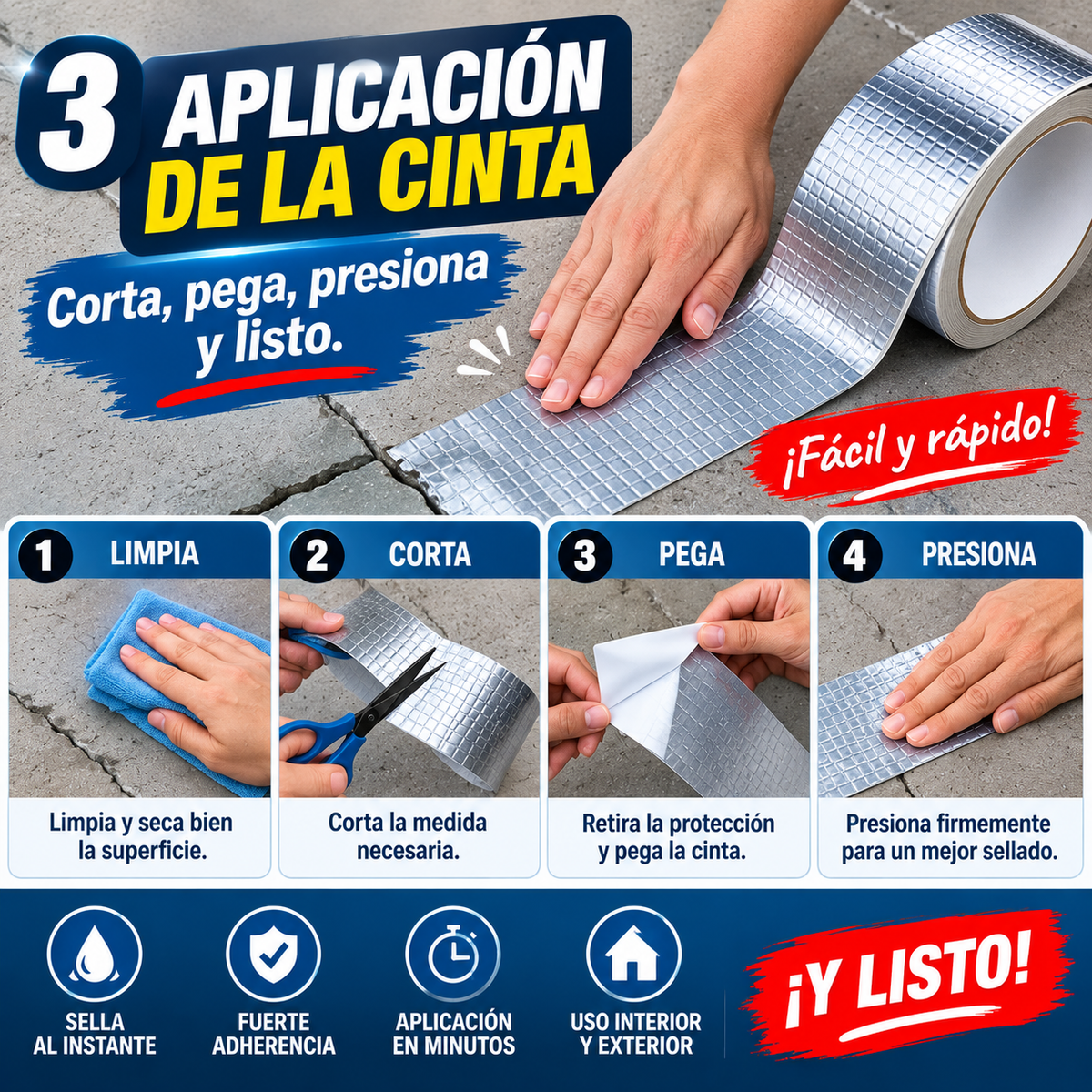 🔥 Cinta Impermeable Autoadhesiva de Alta Resistencia