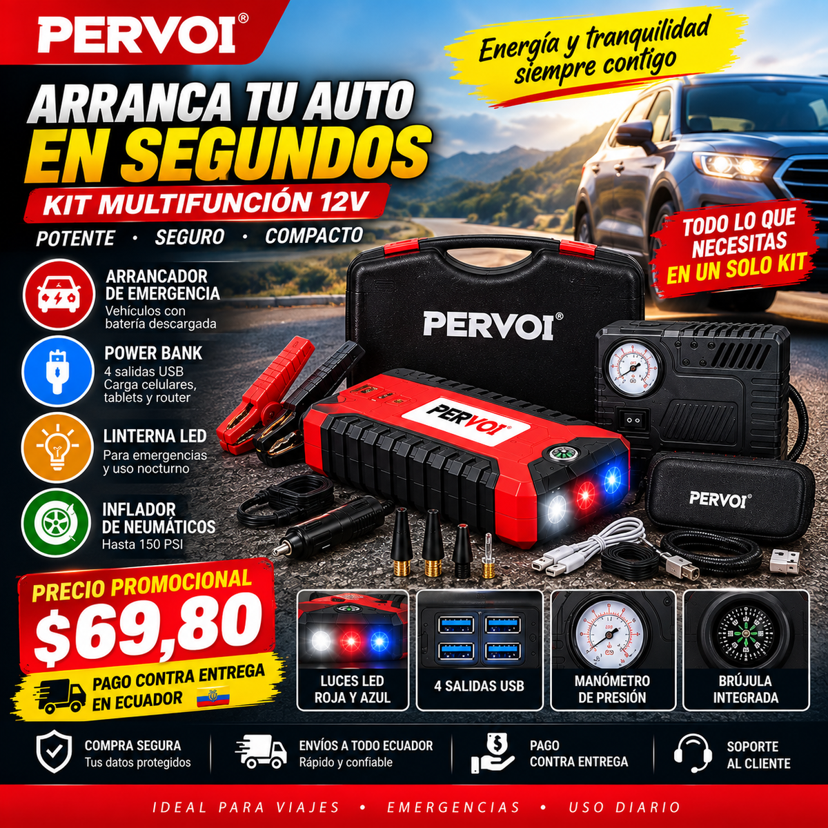 🚗⚡️ INICIADOR BATERIA - VUELVE A ARRANCAR TU VEHÍCULO EN MINUTOS 🔋✨