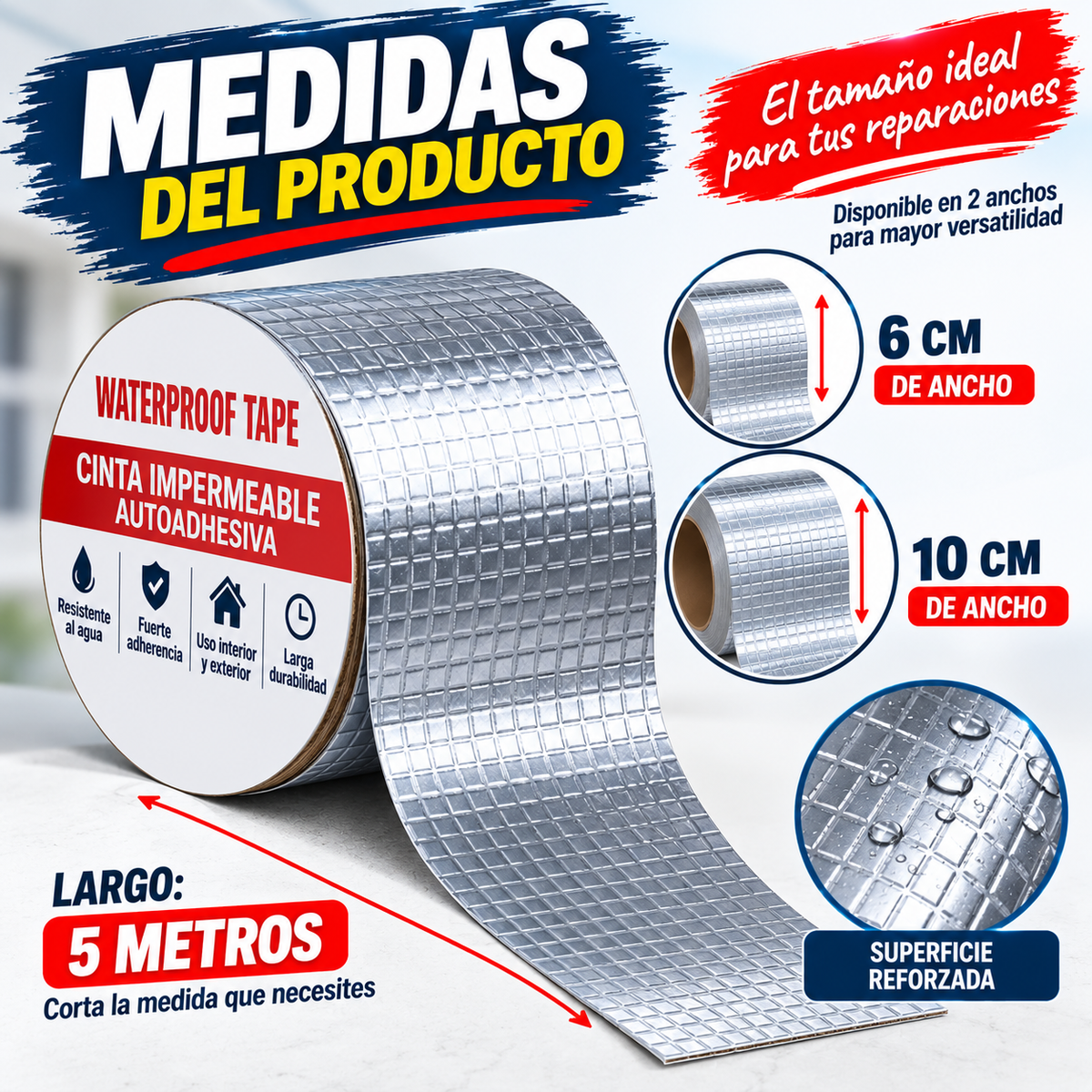 🔥 Cinta Impermeable Autoadhesiva de Alta Resistencia