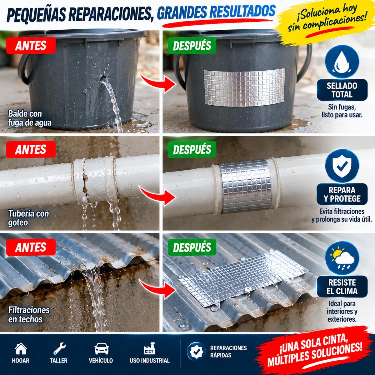 🔥 Cinta Impermeable Autoadhesiva de Alta Resistencia